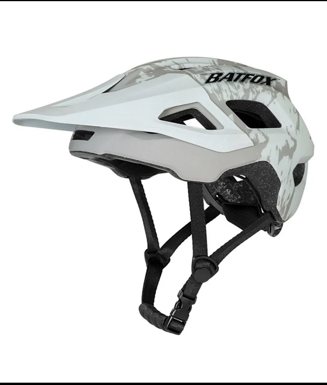 New Other Bat Fox Size M Adjustable Lightweight Bicycle Helmet, White/Camo