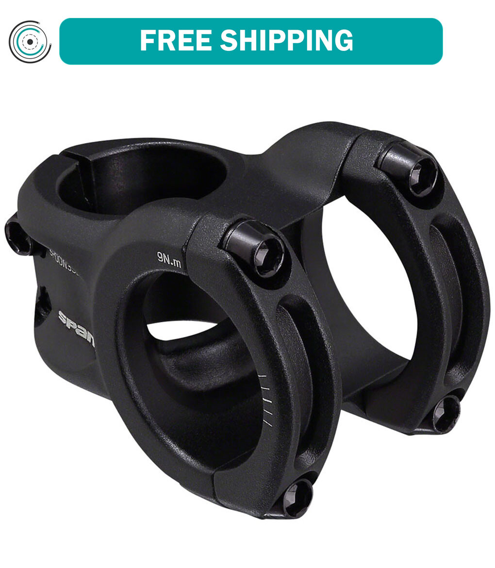 Spank Spoon 318 Stem 43mm Clamp 31.8mm +/-0 Rise Black Aluminum Mounatin Bike