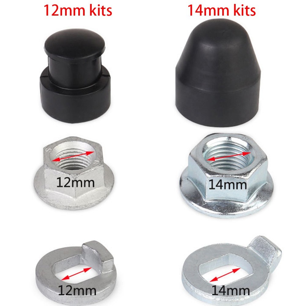 Motor Axle Parts E-bike Hub Nut Kit Lock Washer Spacer Axle Shaft Accessory