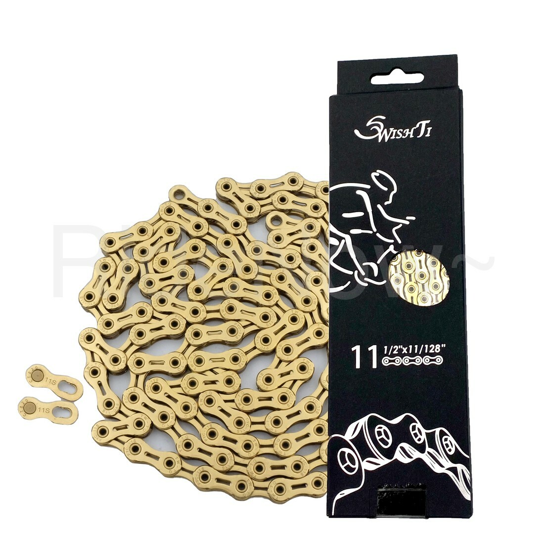NEW 238g 116Link 11-Speed 1/2″x11/128″ Bike Chain,Ceramic Coating Ti Gold
