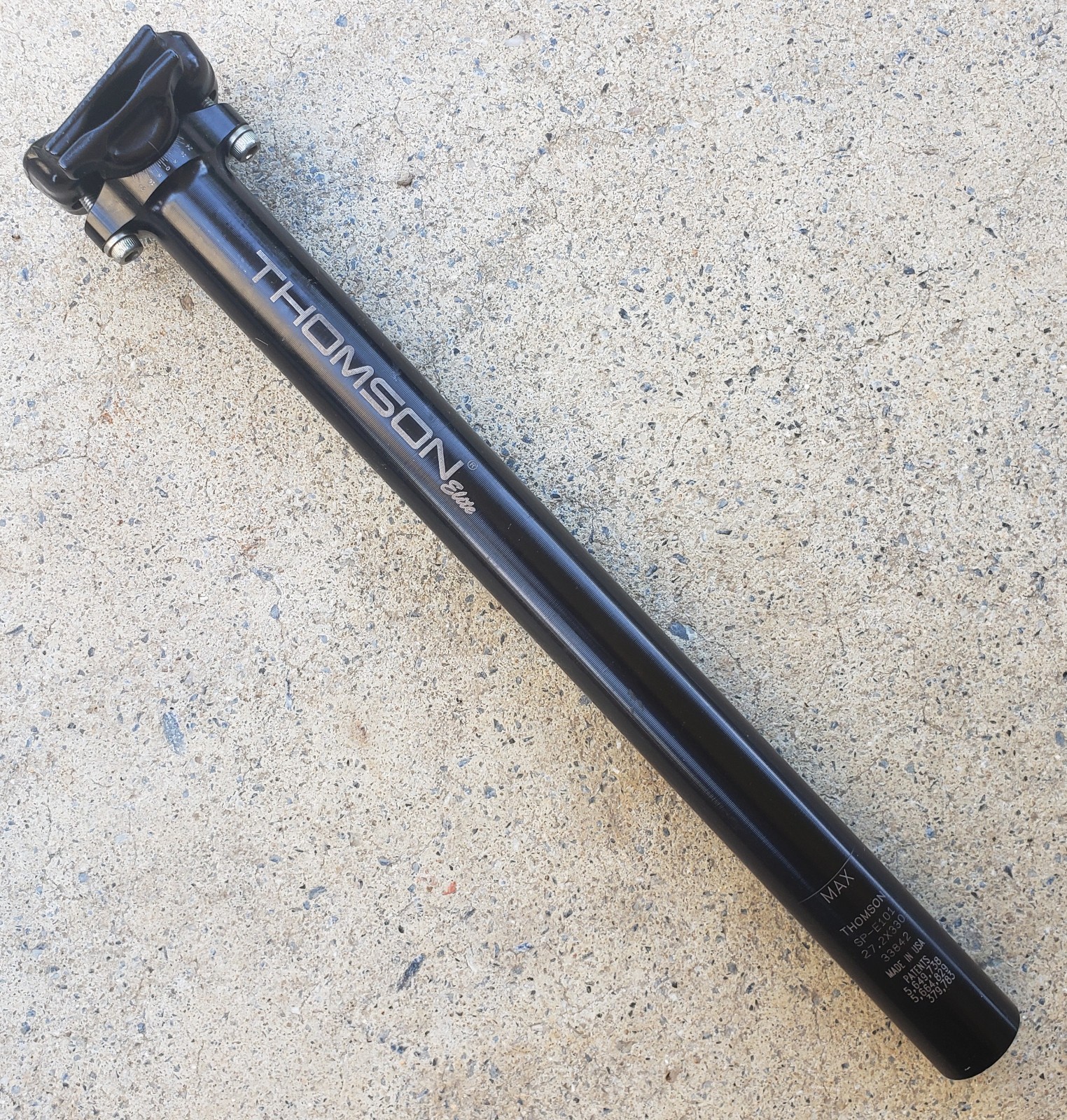 THOMSON ELITE BLACK Aluminum 27.2mm x 330mm Length ZERO SETBACK SEATPOST 232 GR