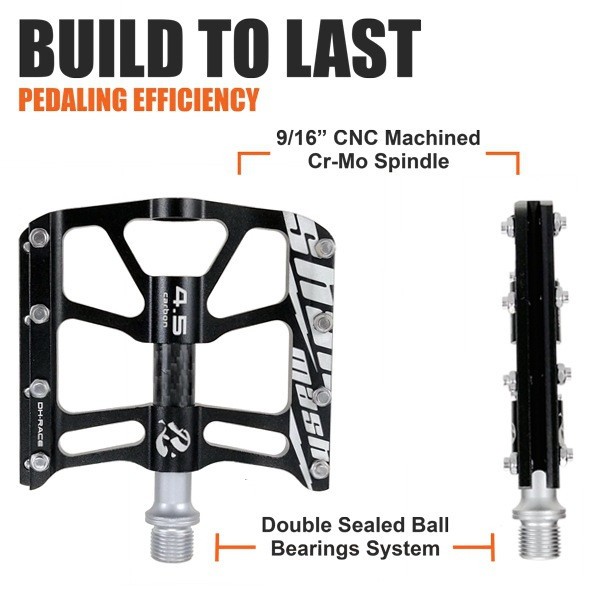 Aluminum Carbon Road MTB Mountain Bike XC Bicycle Pedal Bearing AM Flat Pedals