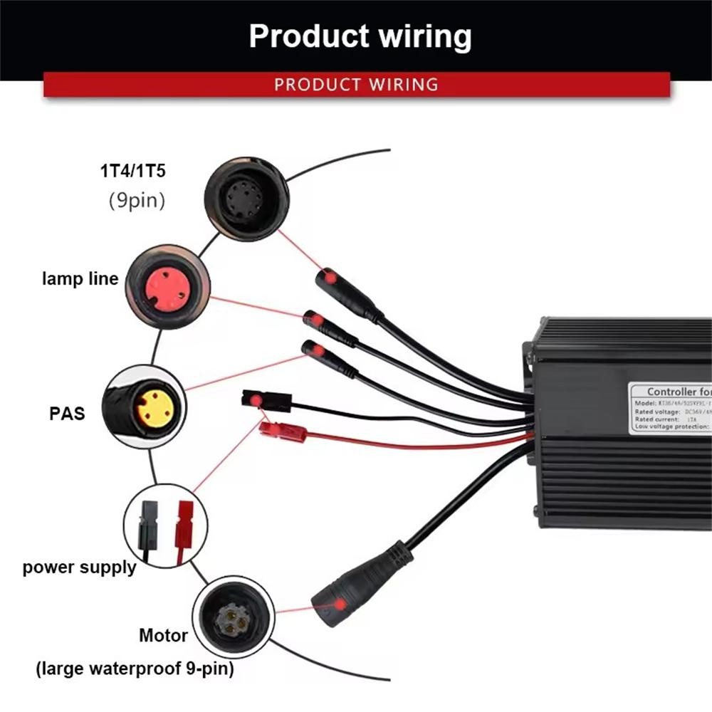 For E-bike1500W Motor 36V 48V 52V Brushless KT 35A Sine Wave Controller WP/SM