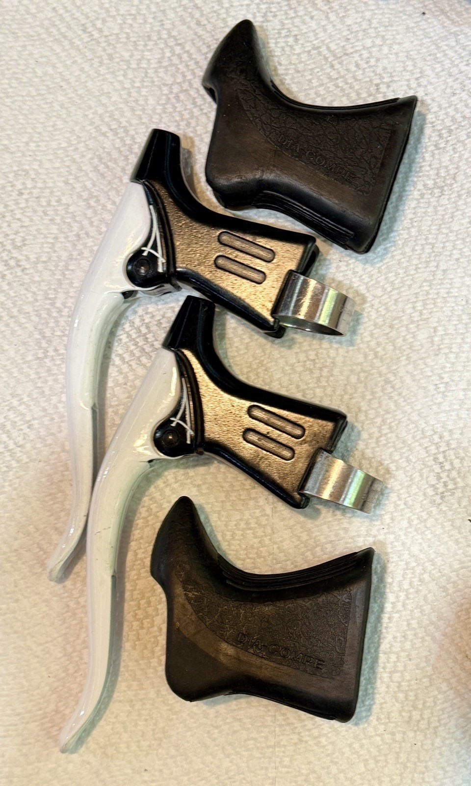 Vintage Gran Compe White Aero Brake Levers NOS DIA COMPE