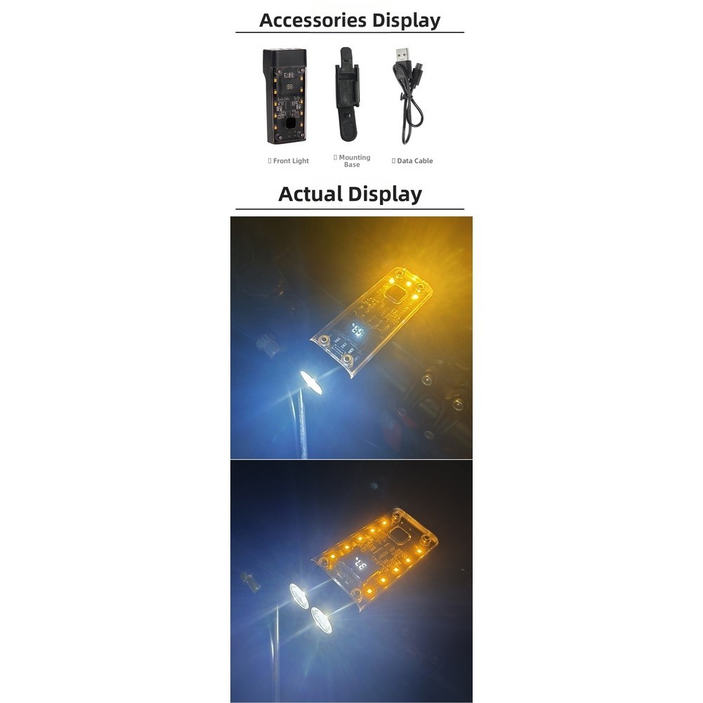Mountain Bicycle Headlight with USB Rechargeable Battery and Dual LEDs