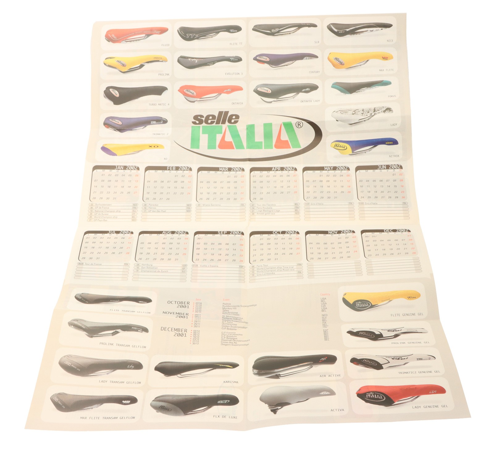Selle Italia Flite Saddle Titanium Rail Calendar Blue Leather 2002 NIB NOS NEW