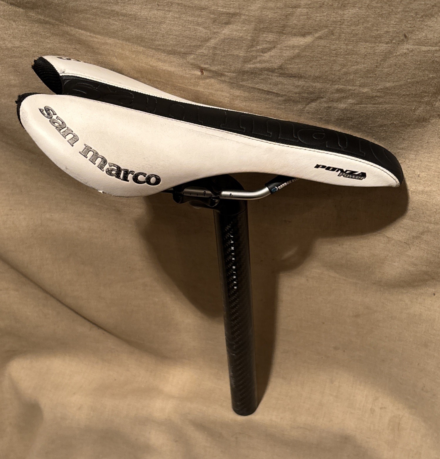 Vintage Selle San Marco Carbon Steel saddle Jamis Bike Carbon Seat-post 27.2mm