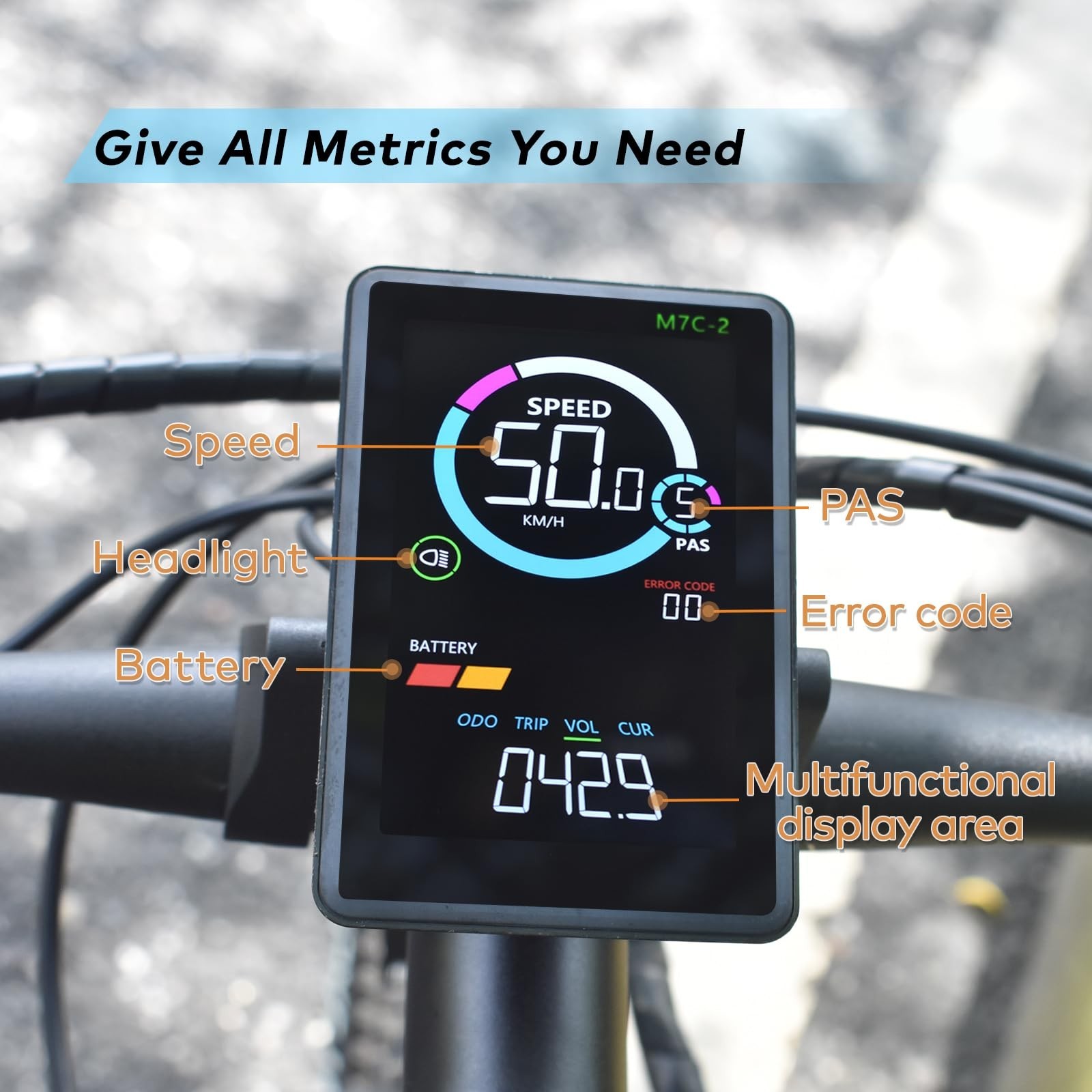 Mcezdy Ebike Display, UART No. 2 Protocol, 24V-60V ABS Colorful Cycling Compu…
