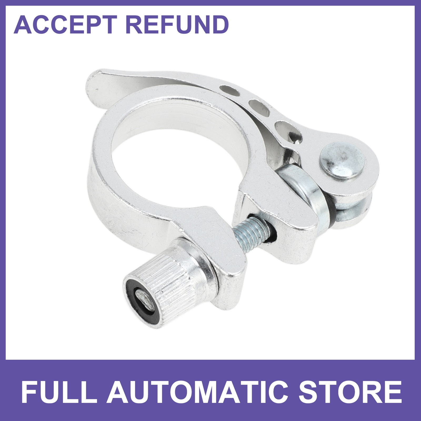 Bike Bicycle Seat Post Clamp Seatpost Collar 31.8mm Silver Tone