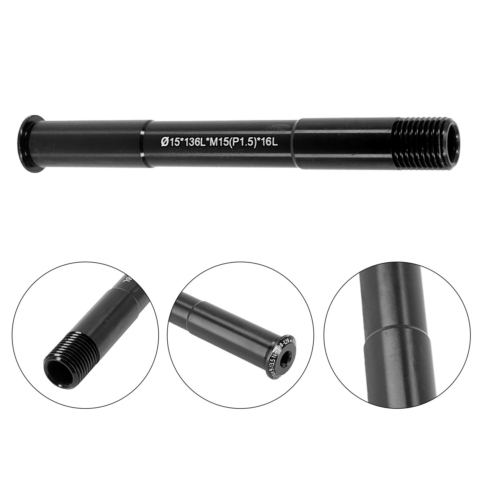 Bike Front / Rear Aluminum Alloy Hollow Thru Axle 12/15mm 122-181L P1.5/P1.75