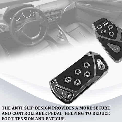 2PCS Car Pedal Covers 2.55In x 5.11In Automatic Transmission Gas and Black