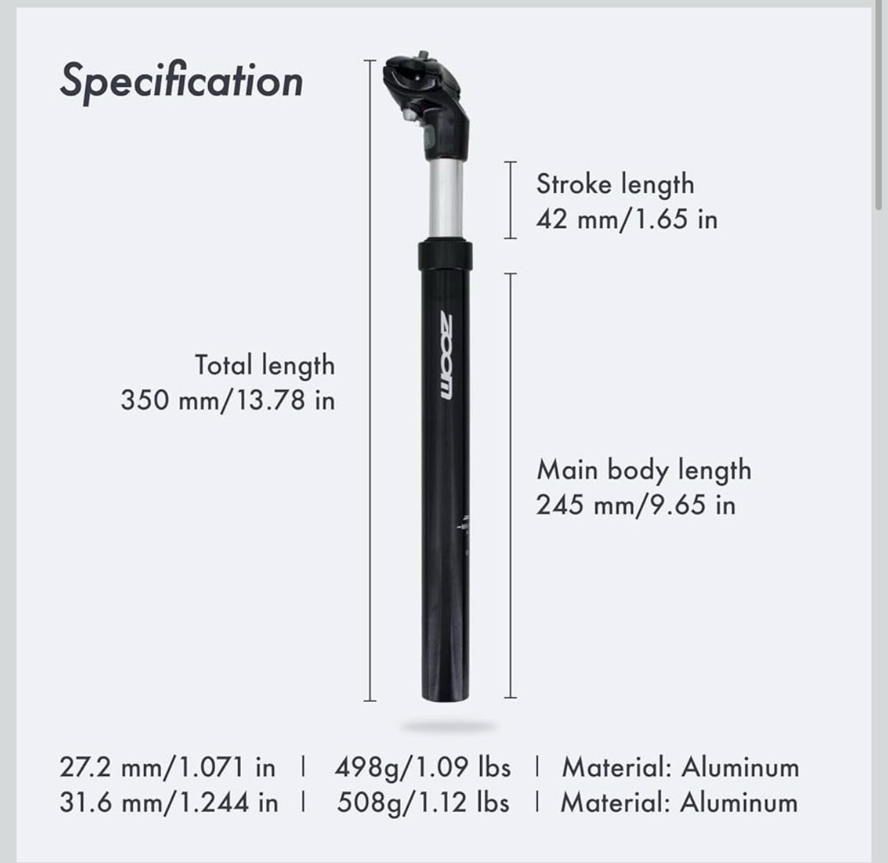DJC Bike Suspension Seatpost Shock Absorber Damper Post 31.6mm Red Head