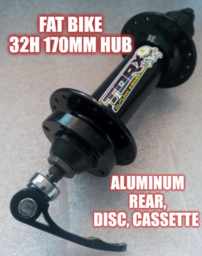 Fat bike rear hub 170mm 32 hole aluminum QR 8/9/10 speed Cassette disc type.