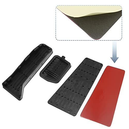 3 Pcs Anti Slip No Drilling Aluminum Alloy Pedal Covers Foot Pedal Pads Black