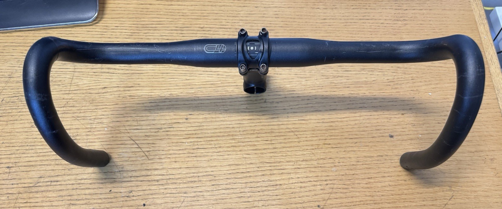 C4 Aluminum Handlebar (44cm) + Bike Stem