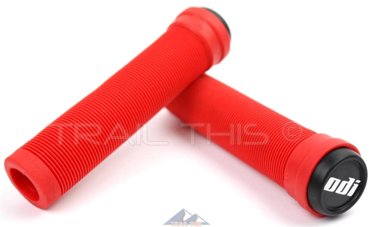 ODI Soft Flangeless Longneck Grips Softies for BMX Bikes & Scooters 143mm – RED