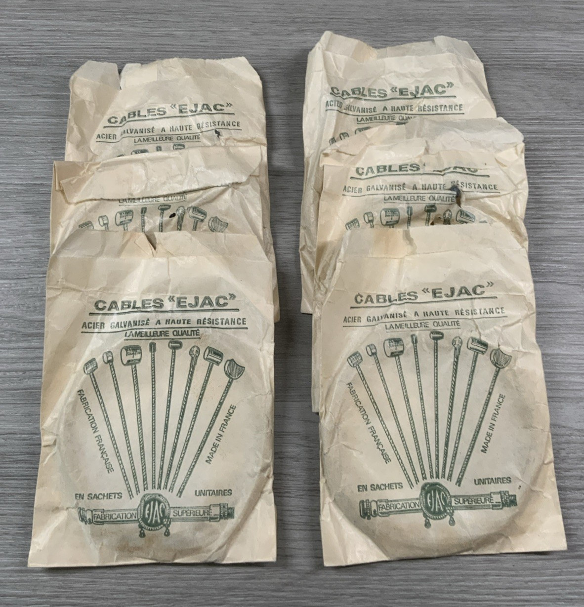 EJAC BRAKE CABLES (6) GALVANIZED STEEL