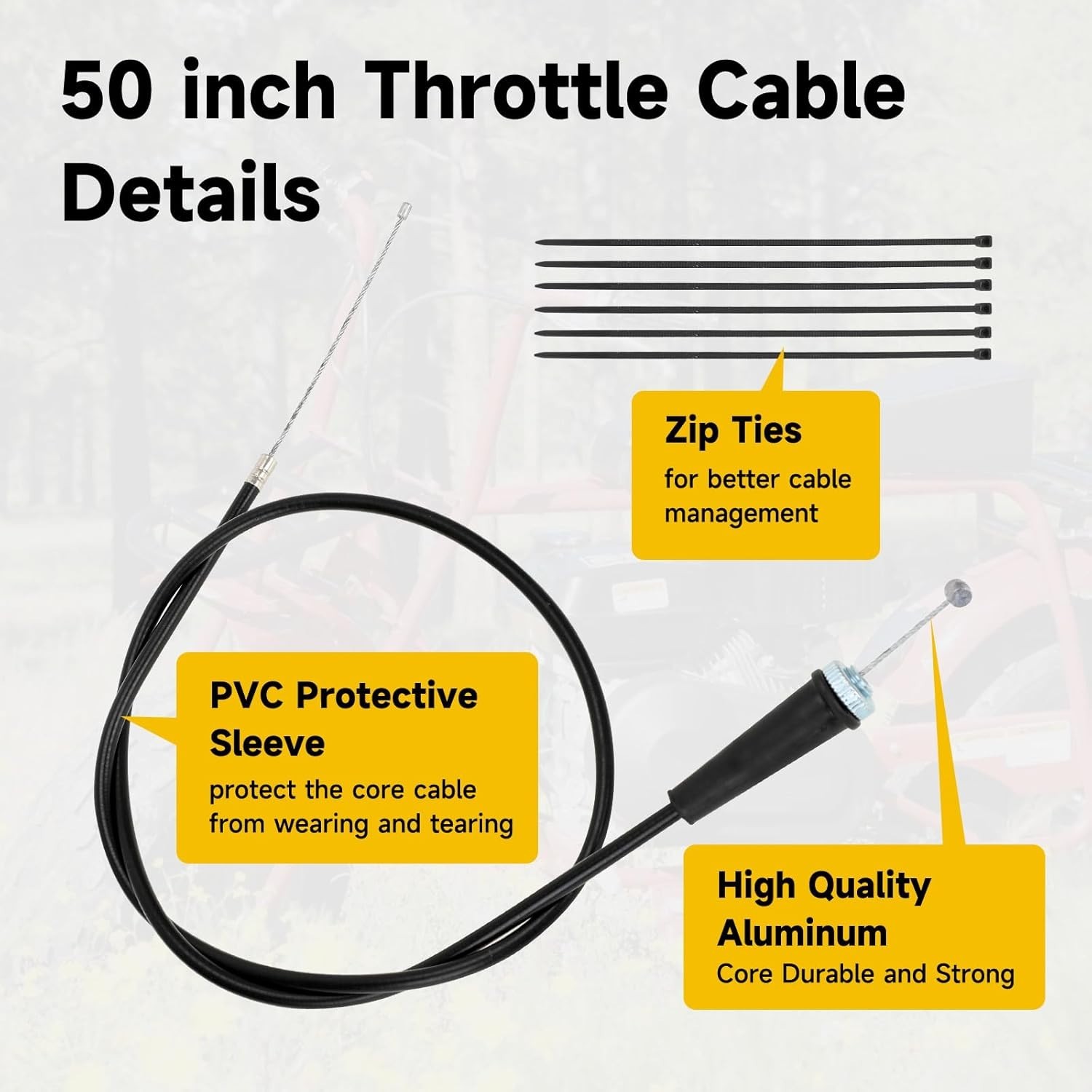 Throttle Cable Assembly Kit for 7/8