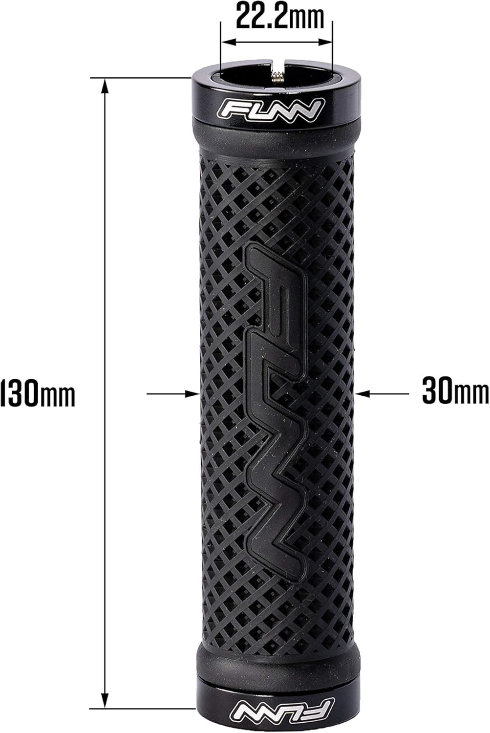Funn Combat II Mountain Bike Handlebar Grips with Double Lock on 30 mm, Black