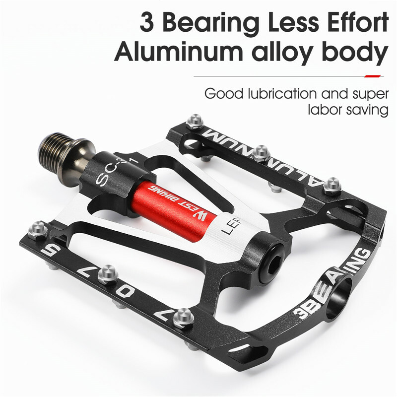 WEST BIKING 3 Sealed Bearing Bicycle Pedals Aluminum Cycling Bike Pedals 9/16 in