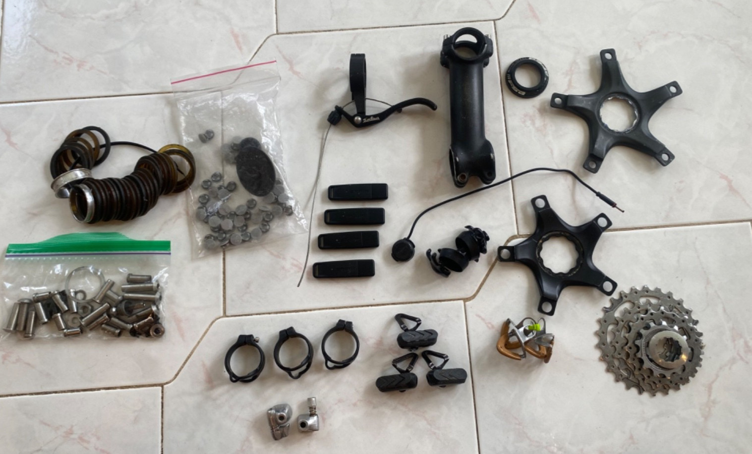Lot of Assorted SRAM Salsa Bike Repair Parts Crank Spider Brake