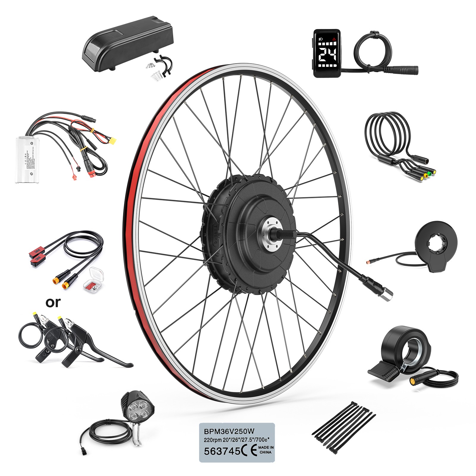 48V750W BAFANG Rear Hub Motor Conversion Kits For 26″ 27.5″ E-bike Rear Wheel US