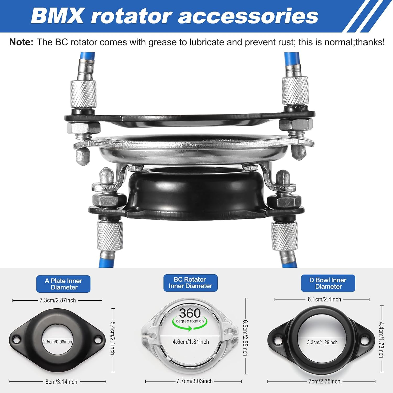 BMX Bike Gyro Brake Cables Kit – 1 Set Front + Rear with Spinner Rotor for Most