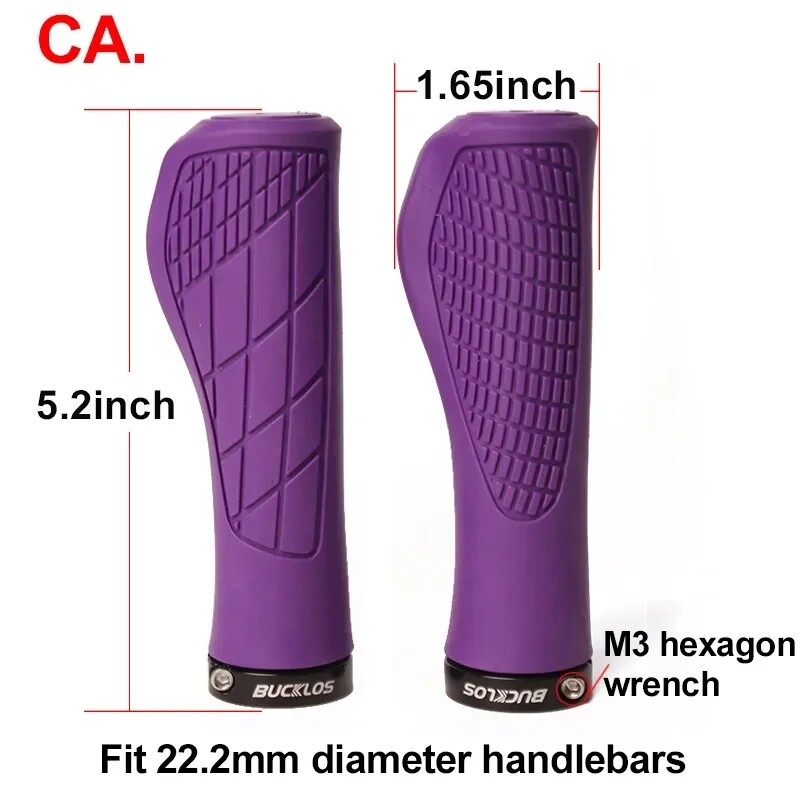 BUCKLOS Handlebar Grips Shock Absorption Ergonomic Lock-on Rubber Grip Anti-Slip