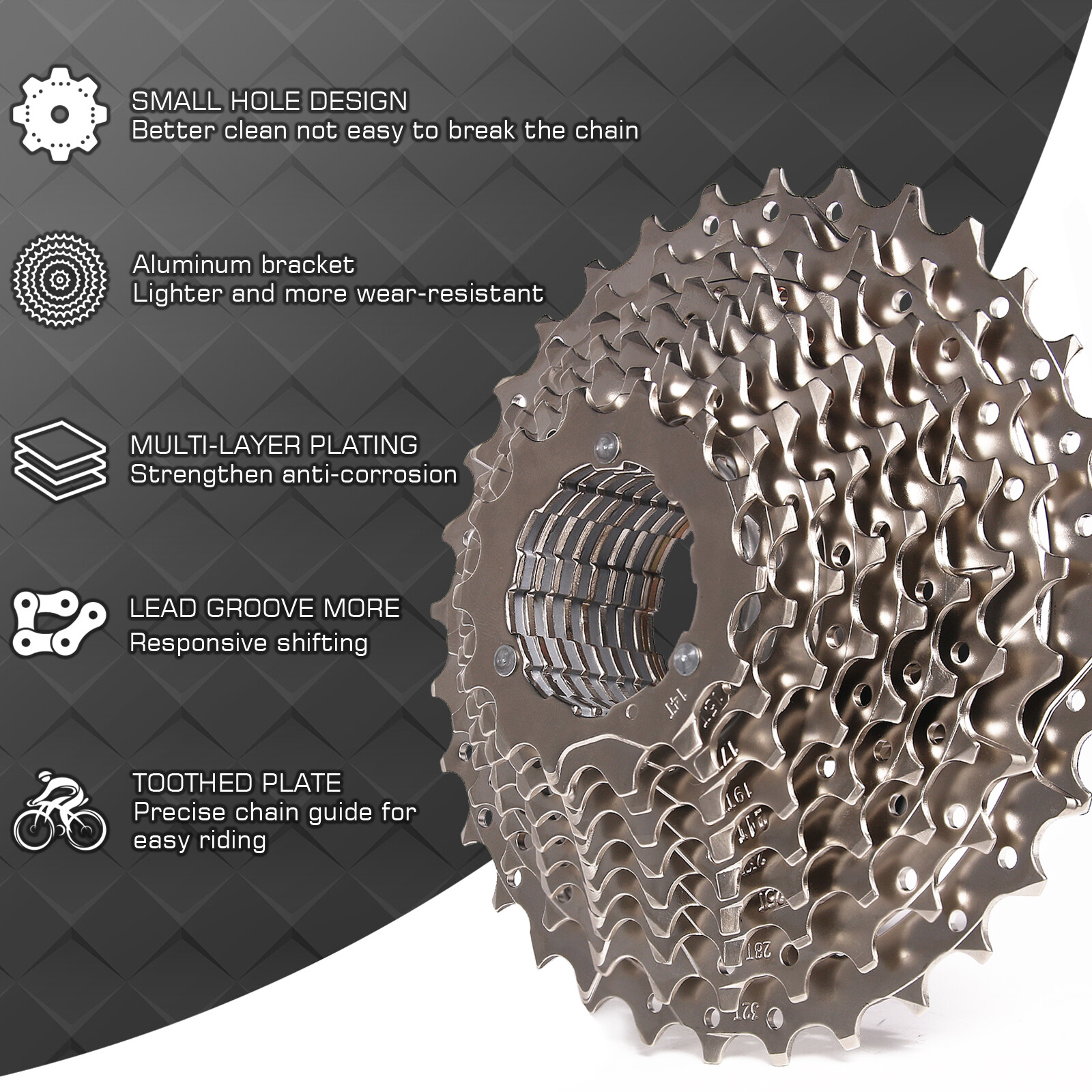 for Shimano SRAM KMC 8/9/10/11/12 Speed 11-52T Bike Cassette 116/126 Links Chain