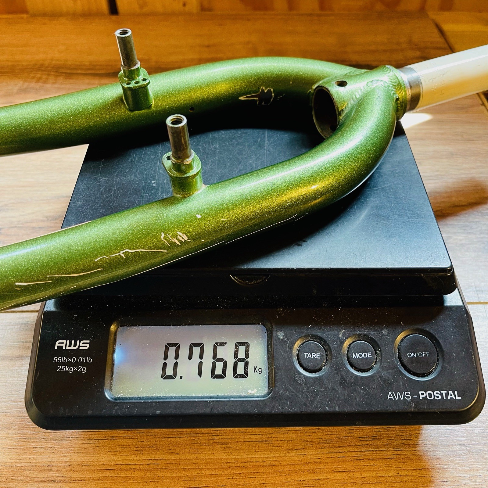 Vintage Tange MTB Fork 1-Inch Threaded 26 Canti Rim Brake 144mm Green 768g