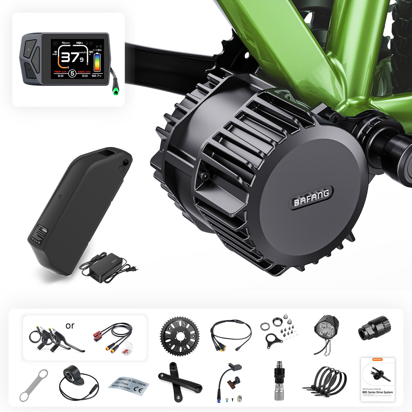 52V 1000 BAFANG Ebike Drive 68-73MM BBSHD Mid Drive Motor Kit Conversion Kits US
