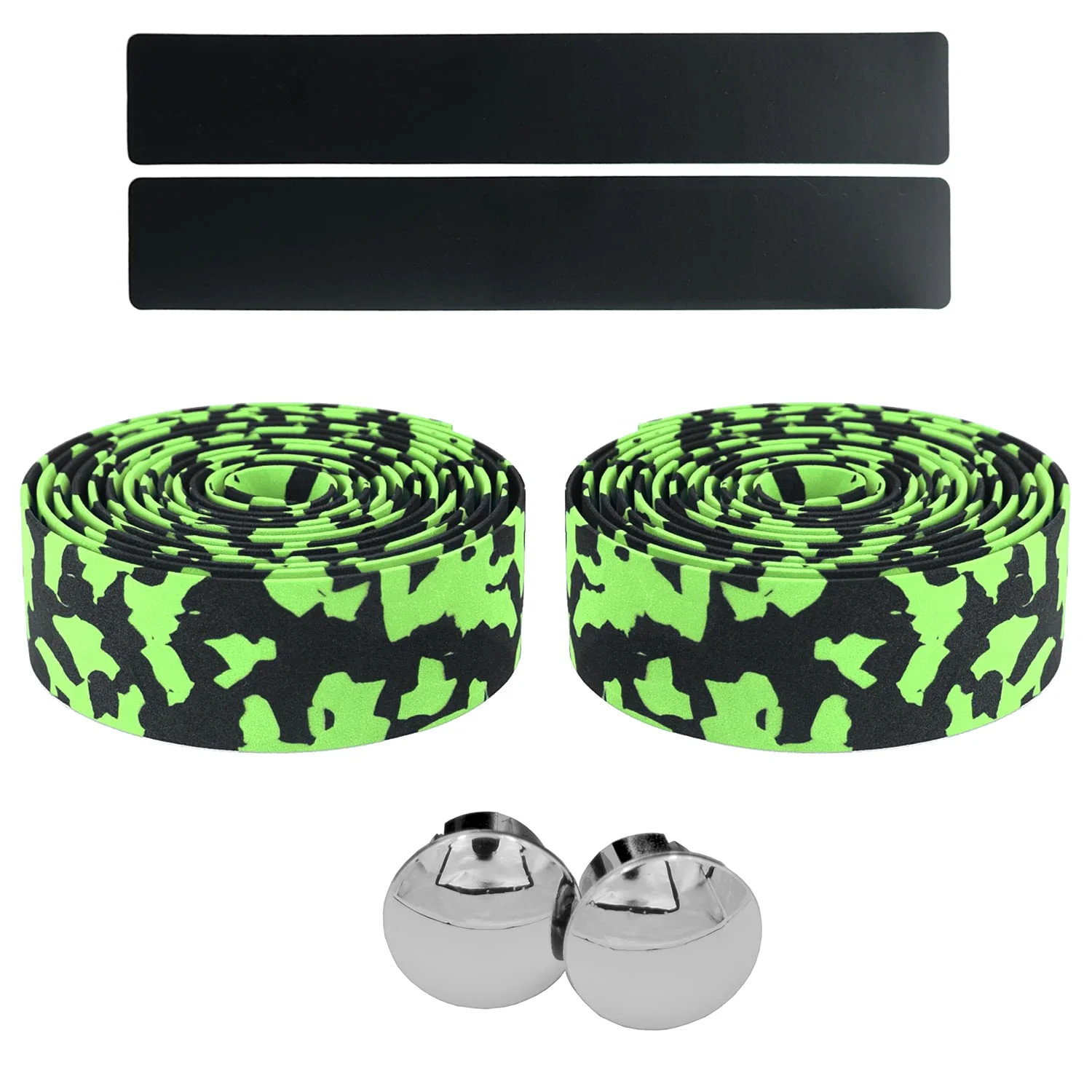 KINGOU Black & Green Camouflage EVA Road Bike Handlebar Tape Bicycle Bar Wraps –