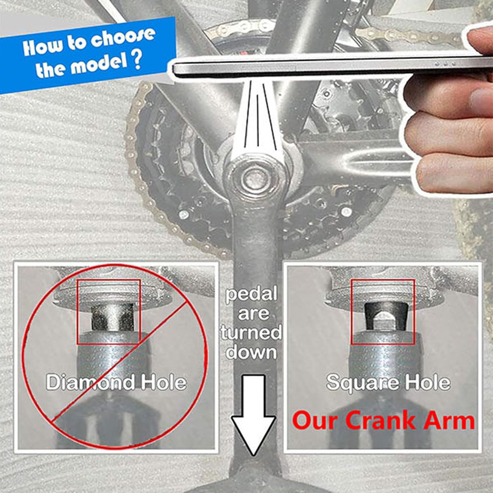 Adjustable Bike Crank Arms 89MM-175MM, Square Hole for E-Bike, Mid Motor Torque