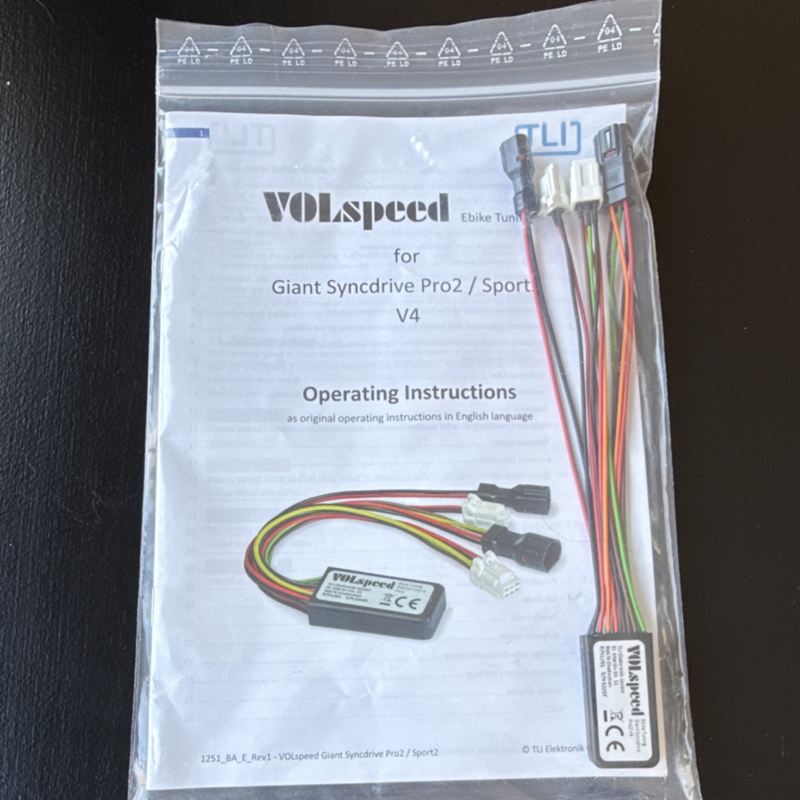 VOLspeed Ebike Tuning Kit Black for Giant Syncdrive Pro2/Sport V4 MPN 1251
