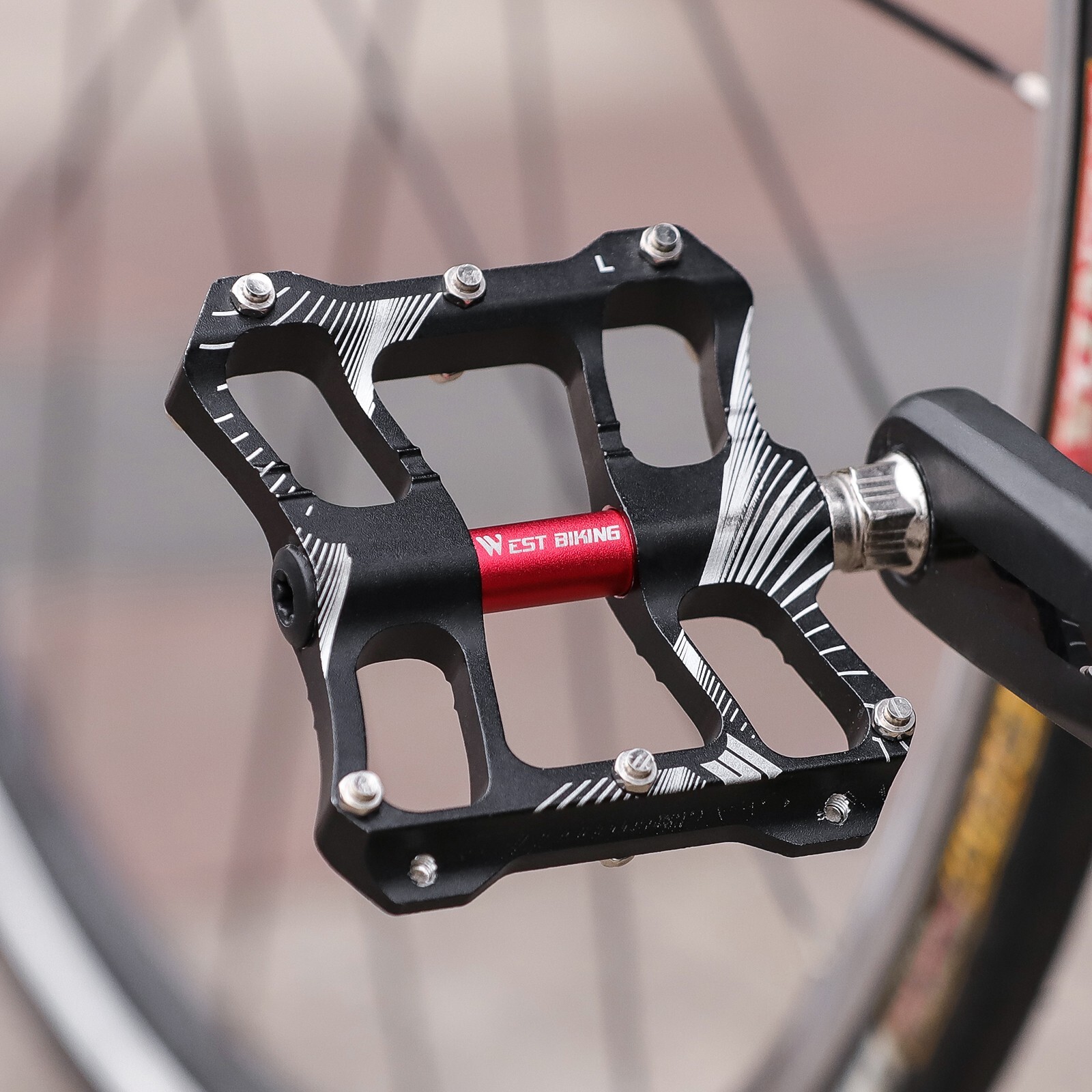 WEST BIKING DU 2 Sealed Bearings Bike Bicycle Flat Platform Pedals 9/16″ Black