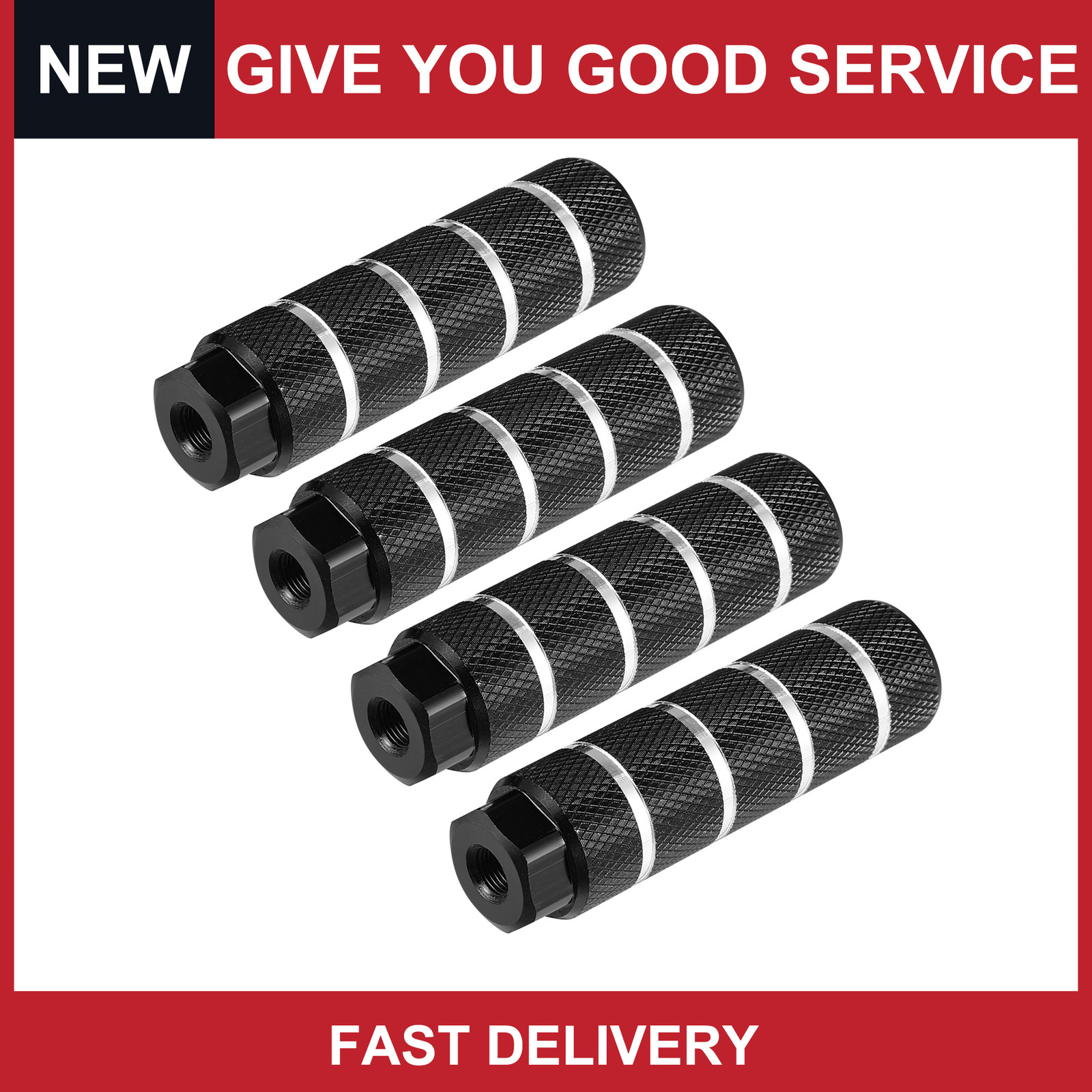 4pc Aluminum Alloy Rear Foot Pegs Black for BMX MTB Bike Fit 3/8 inch Axles New