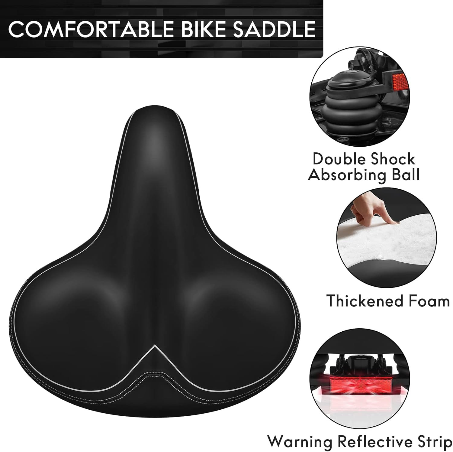 Asiento de bicicleta de gran tamano ancho y comodo para mujeres y hombres univer