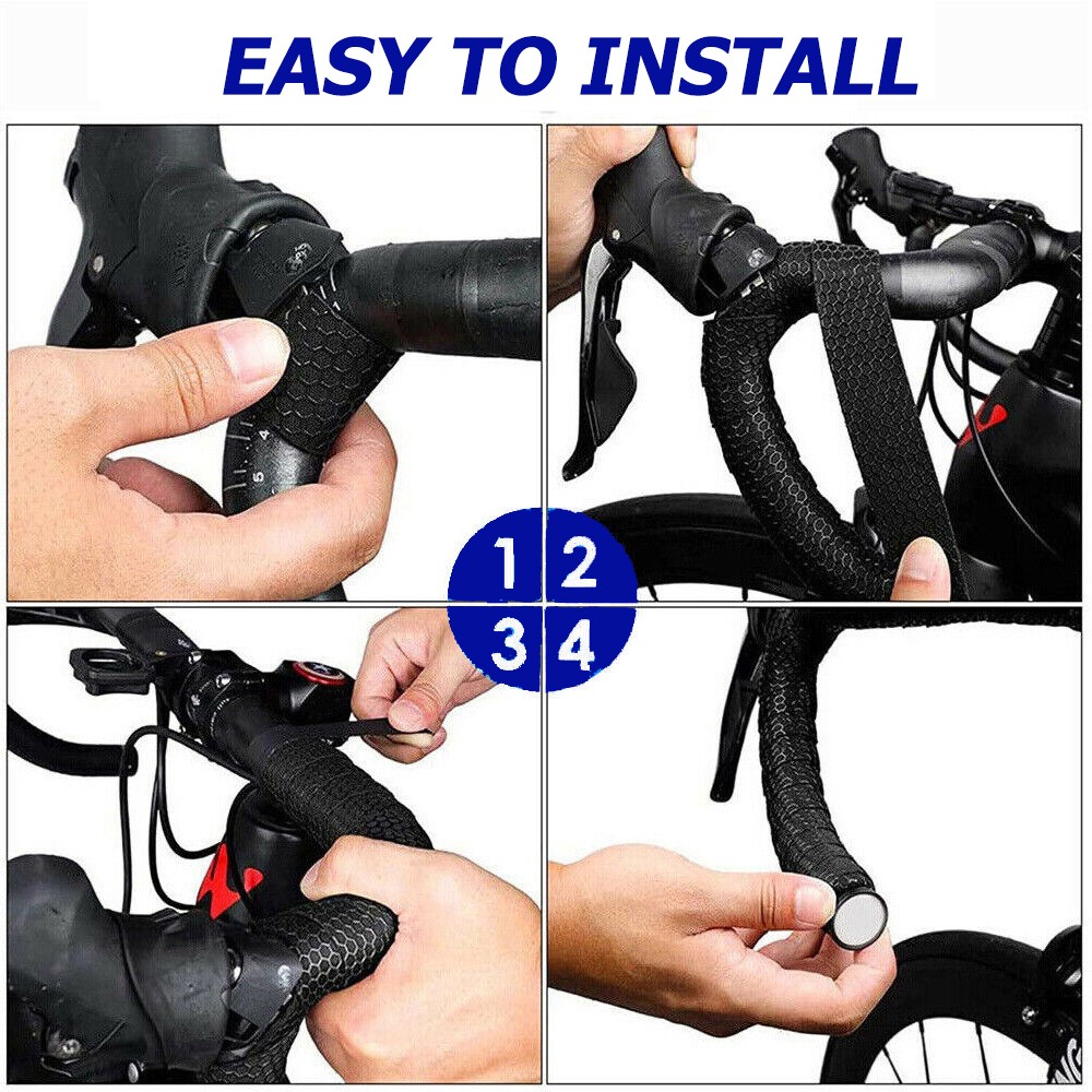 2PCS Bicycle Handlebar Tapes Road Bike Handle Bar Wraps Non-Slip Soft EVA Straps
