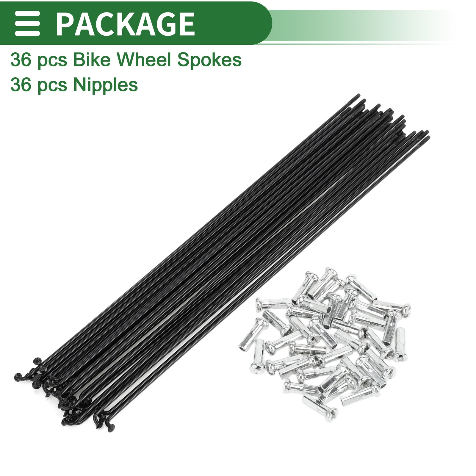Universal 14G 265mm Length Bicycle Spokes Nipple Carbon Steel Black Pack of 1
