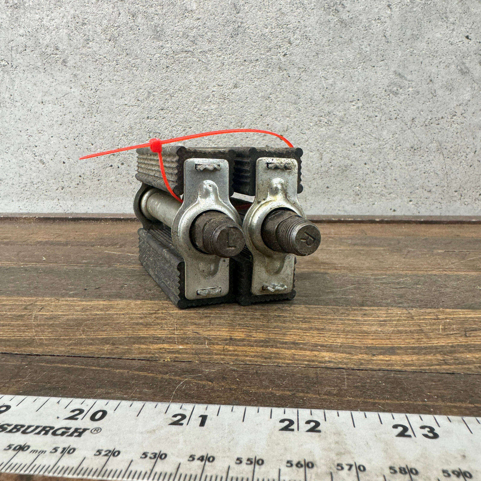 Wald Block Pedals 9/6 in NOS Black Cruiser Clunker Cottered BMX OG 70s 80s
