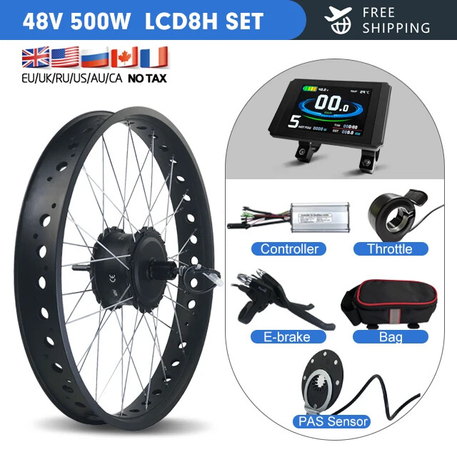 36V48V 500W EBike Fat Rear Cassette Hub Motor Wheel 170mm Dropout Snow Ebike Kit