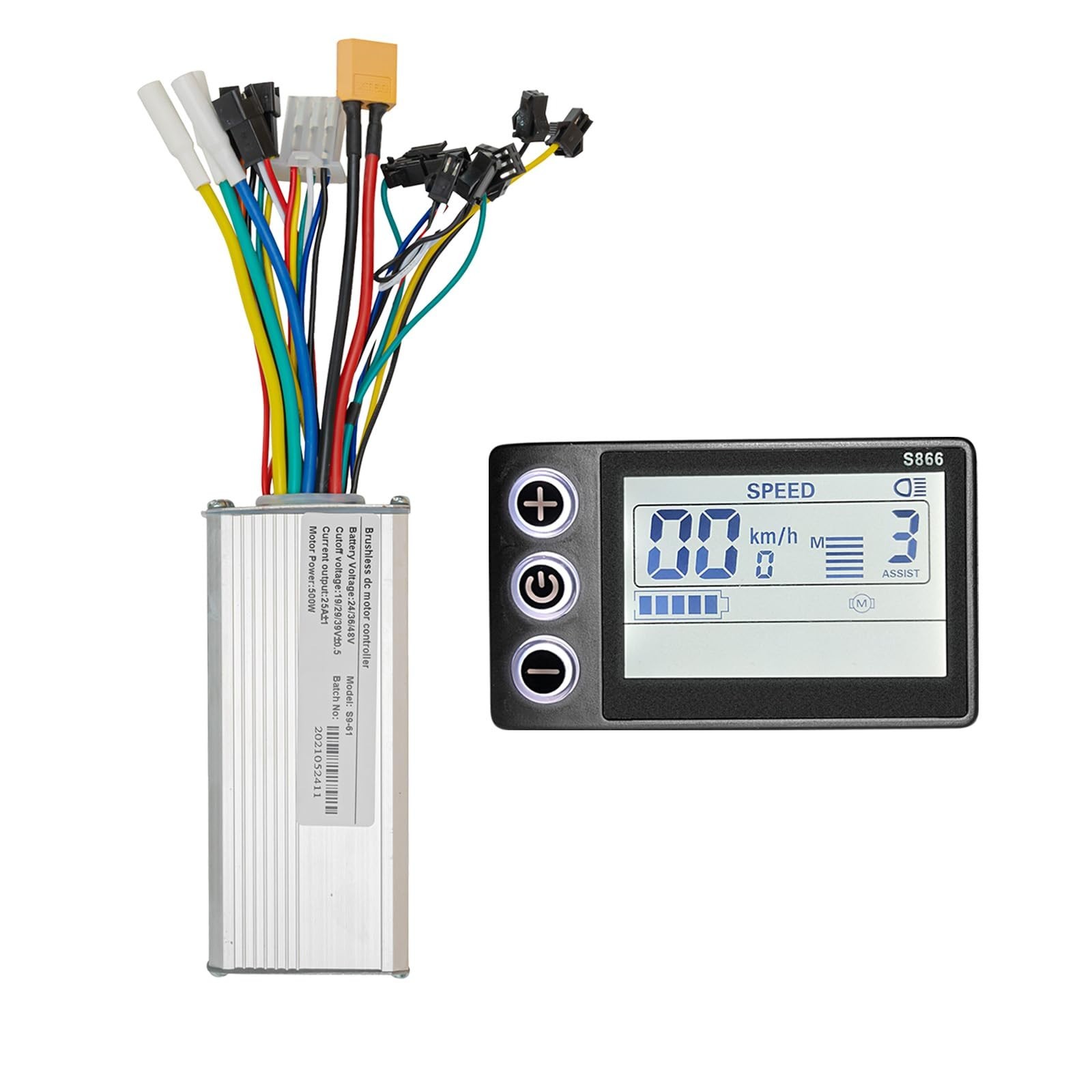 500W 25A Ebike Controller Kit – 24V 36V 48V Brushless Motor & LCD Display Panel