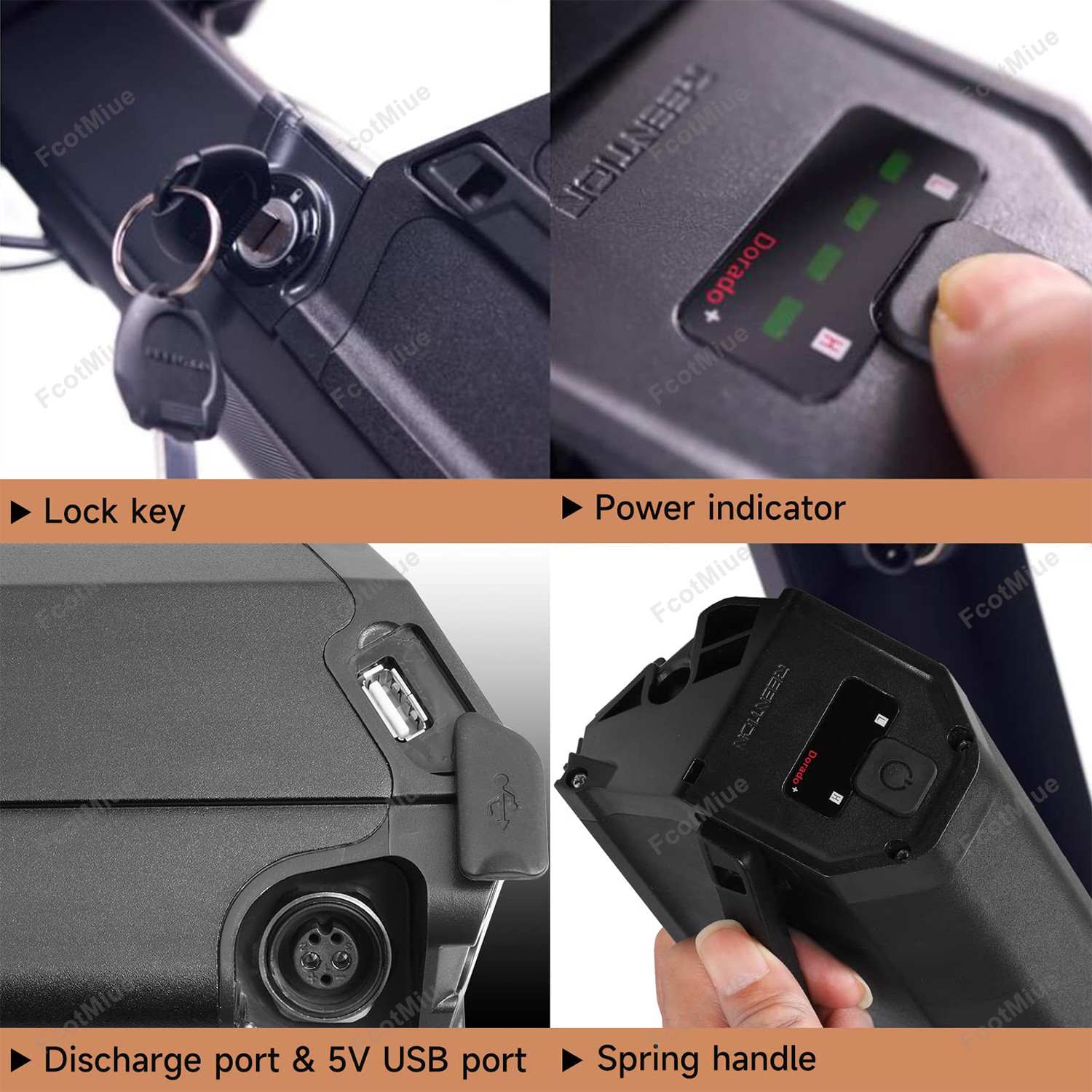 Reention Dorado Ebike Battery 48V 10.4Ah 14Ah for Aventon Pace 500,GIO PEAK