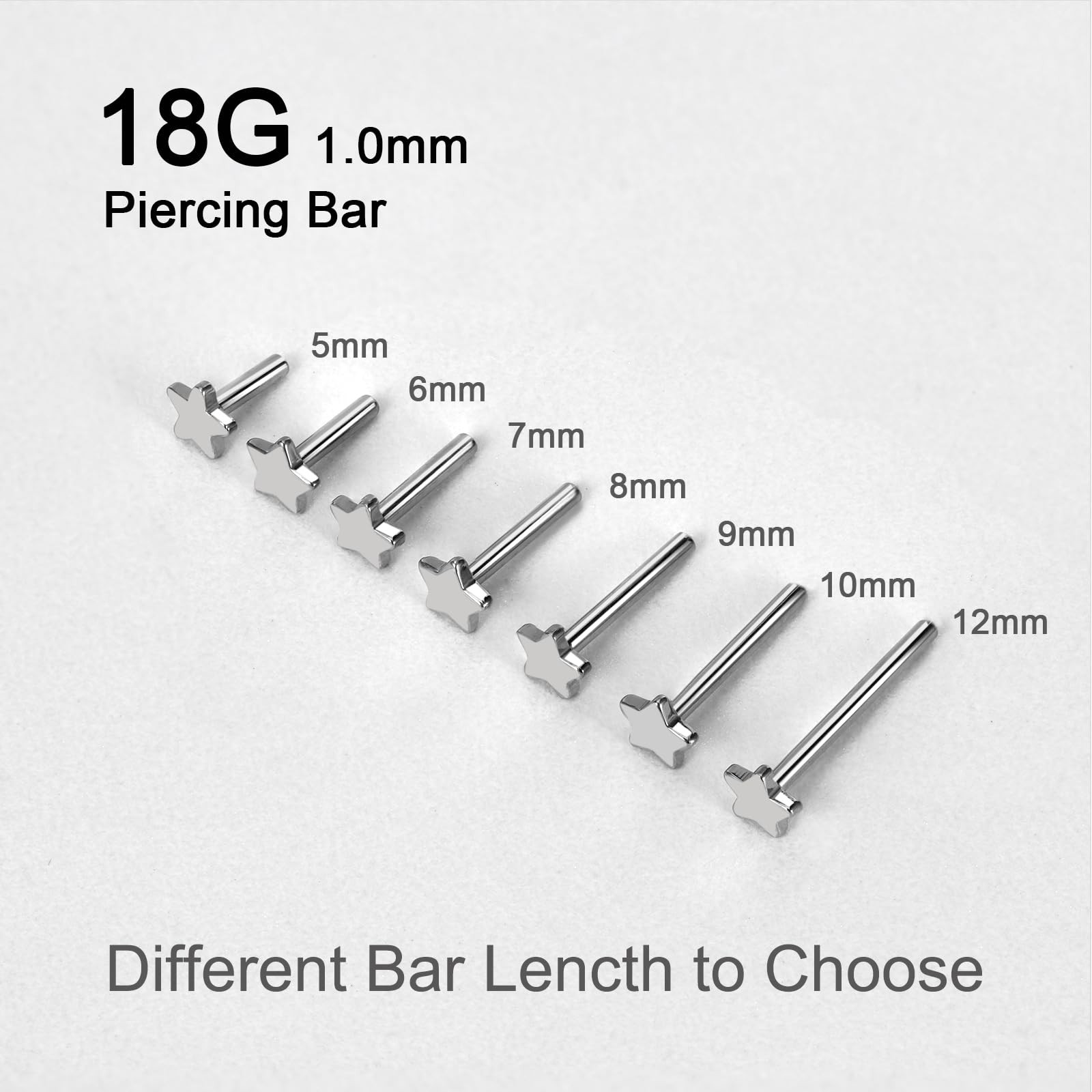 Threadless Bar G23 Titanium 20G 16G 18G Replacement Post Bar Flat Back Stud E…