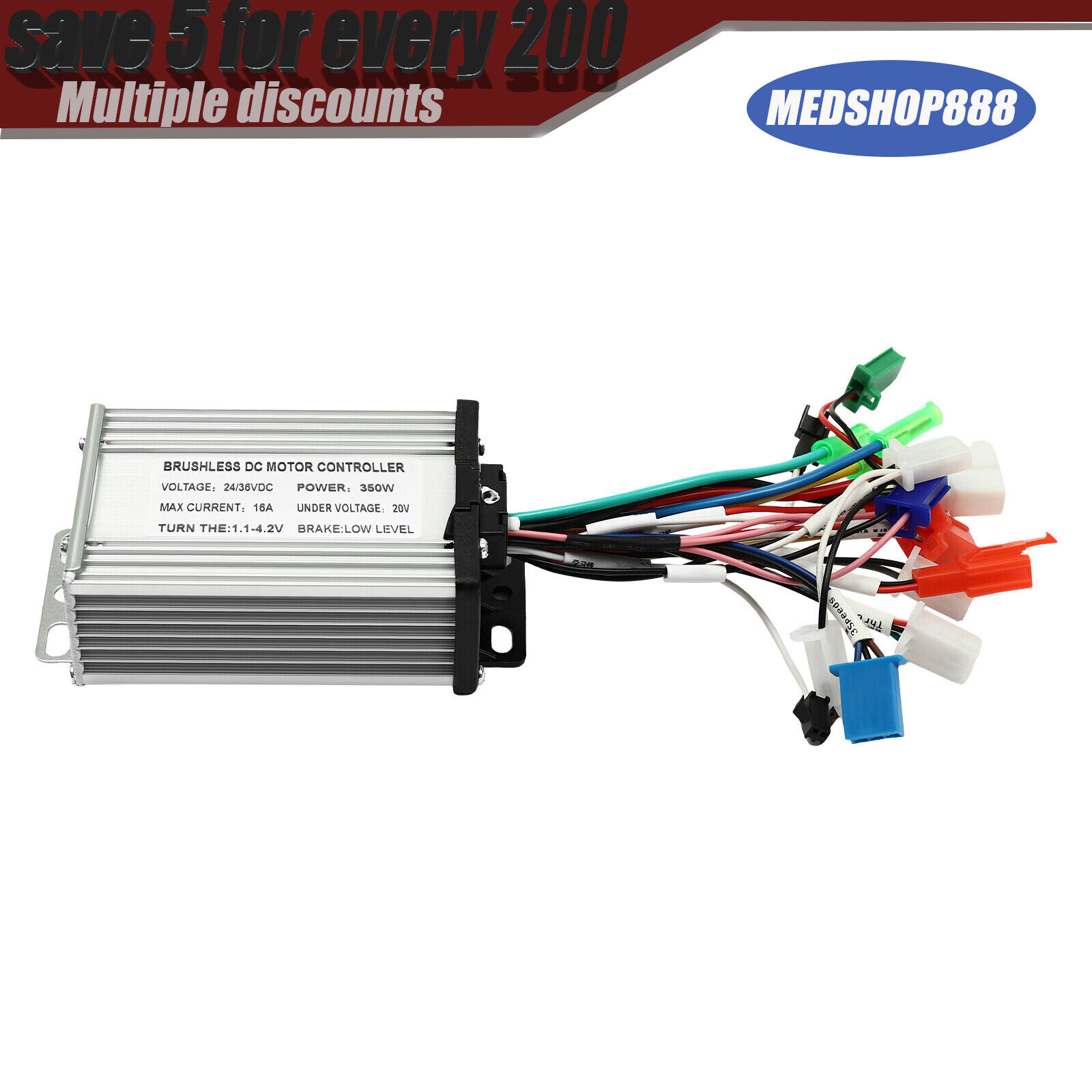 36V DC 350W Digital Electric Bicycle Motor Kit Brushless E-Bike Conversion Set
