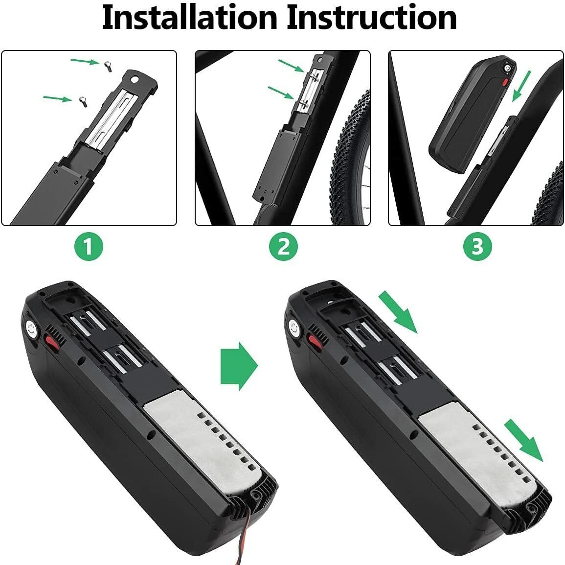 36V 48V 52V 15Ah 20Ah 25A Lithium Ion Ebike E-bike Electric Bike Bicycle Battery
