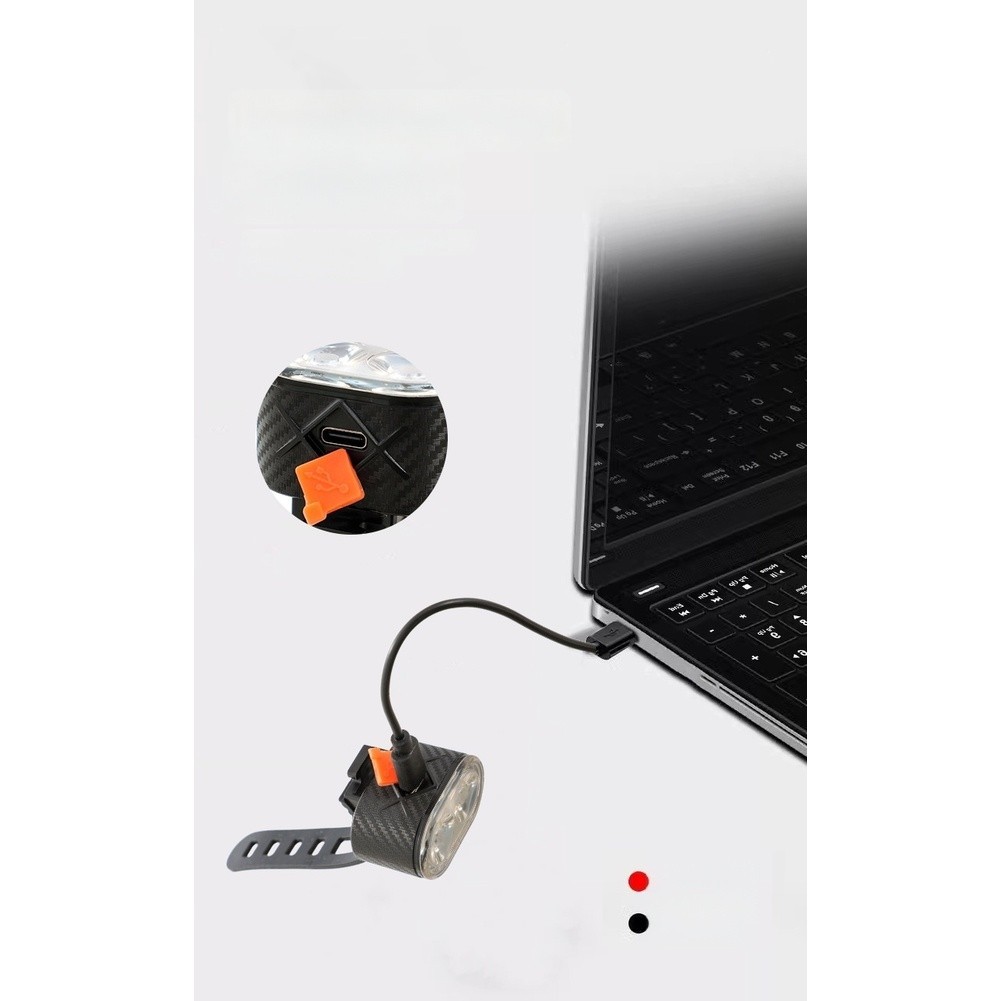 Bicycle Headlight and Taillight Set USB Rechargeable 13.5x7x4cm ABS+Silicone