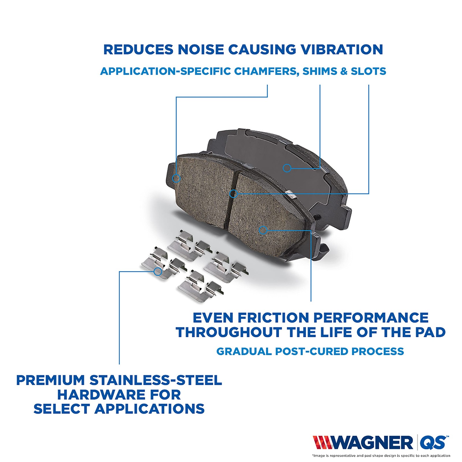 Wagner Qs Zd1017 Disc Brake Pad Set Reduced Vibration Fits 20012018 Volkswagen