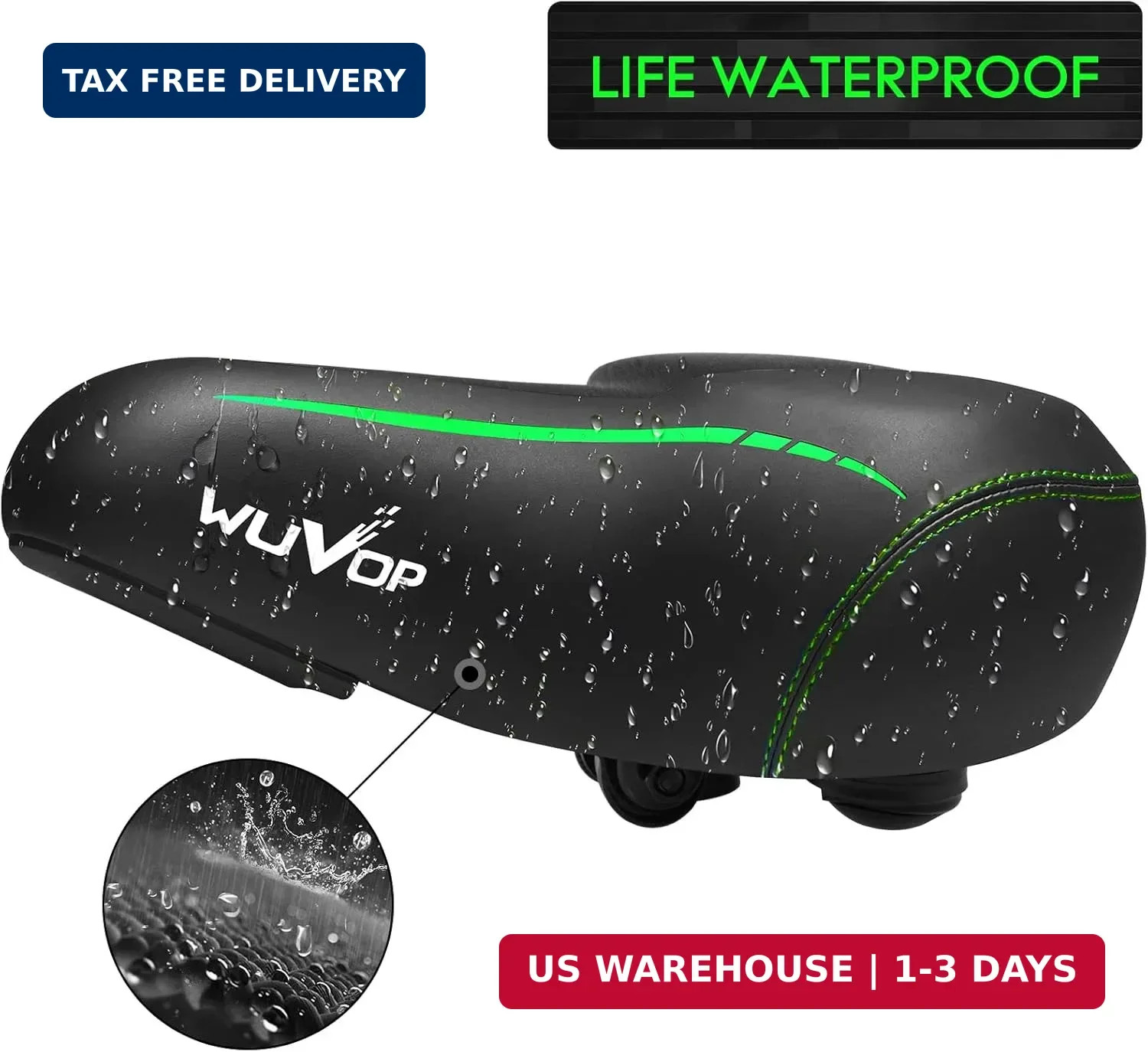 Oversized Bike Seat, Wide Bicycle Seat for Women Men Comfort, Universal Waterpro