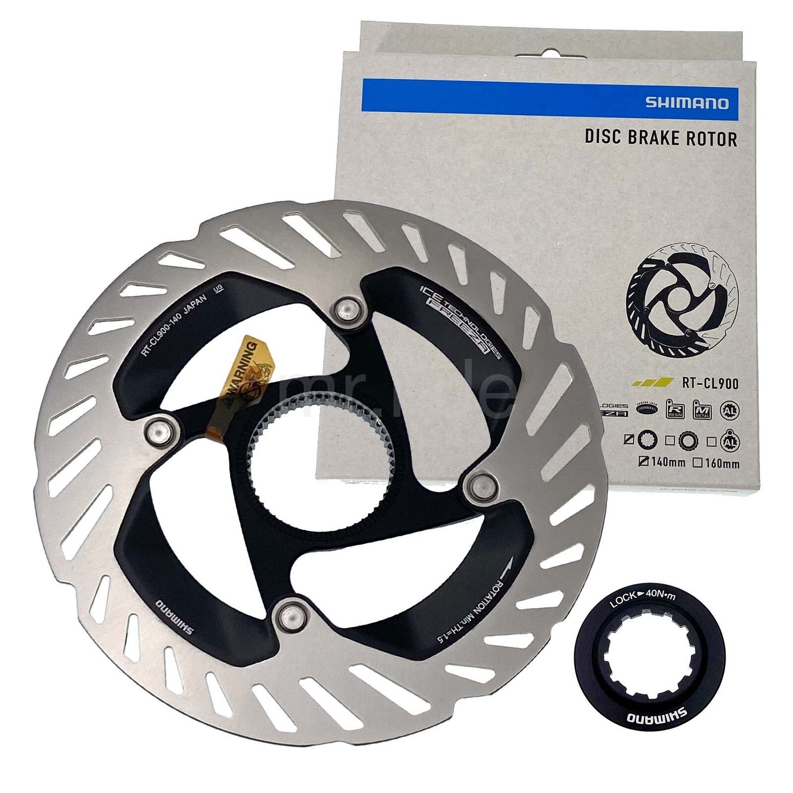 2x Shimano DURA-ACE RT-CL900 Center Lock Bike Disc Rotor 160+140mm,w/Lockring